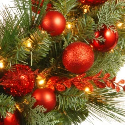 30" Pre-Lit B/O LED Red Mixed Artificial Christmas Wreath – Warm White Lights 7 30" Pre-Lit B/O LED Red Mixed Artificial Christmas Wreath – Warm White Lights -Christmas Decoration Store dnat dc13 159 30wb 3 61749.1667576142