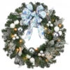 Pre-Lit Artificial Christmas Wreath With Ornaments - 32-Inch, Clear Lights 1 Pre-Lit Artificial Christmas Wreath With Ornaments - 32-Inch, Clear Lights -Christmas Decoration Store dnat dc13 309 32w 1 78580.1667574349