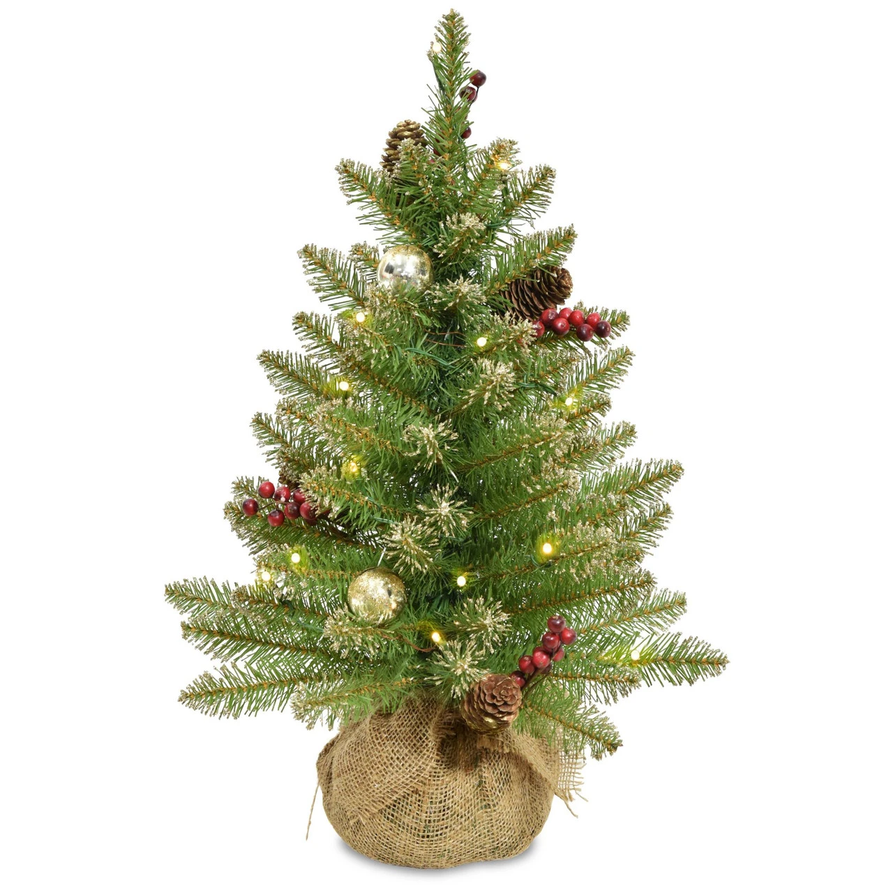 2' Pre-Lit Dunhill Medium Fir Artificial Christmas Tree, Warm White LED Lights 3 2' Pre-Lit Dunhill Medium Fir Artificial Christmas Tree, Warm White LED Lights