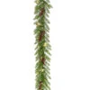 9' X 10" Pre-Lit Glittery Gold Dunhill Artificial Christmas Garland – Warm White LED Lights