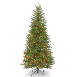7.5โ Pre-lit Dunhill Fir Slim Artificial Christmas Tree โ Multicolor Lights