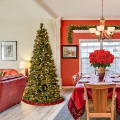 7.5’ Pre-Lit Glittery Pine Christmas Tree – Clear Lights -Christmas Decoration Store dnat gb3 304 75 3 84122.1667535993