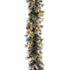 9' X 10" Pre-Lit Glittery Pine Artificial Christmas Garland - Clear Lights