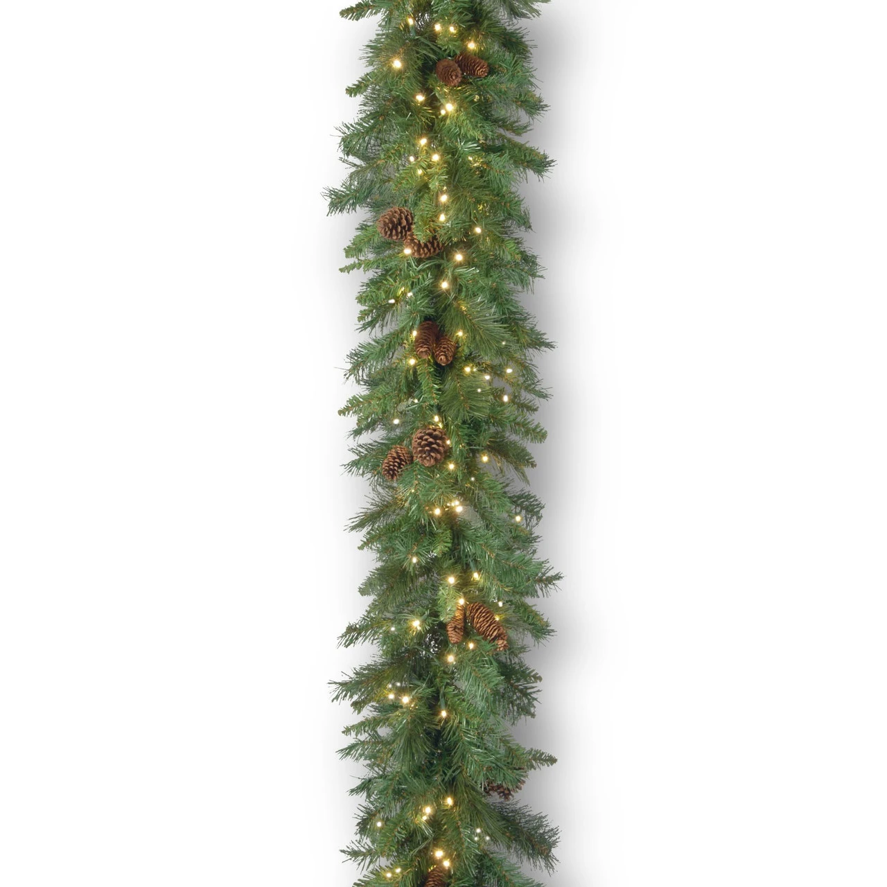 9' Pre-Lit Spruce Mixed Cones Artificial Christmas Garland – Warm White LED Lights 3 9' Pre-Lit Spruce Mixed Cones Artificial Christmas Garland – Warm White LED Lights
