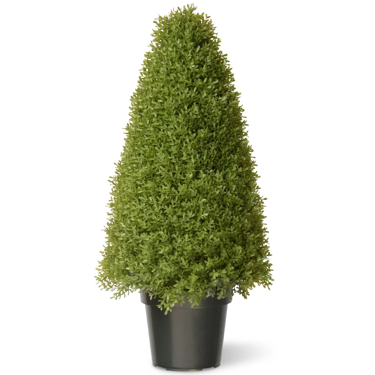 36" Green Artificial Boxwood Topiary Tree With Weighted Pot 3 36" Green Artificial Boxwood Topiary Tree With Weighted Pot