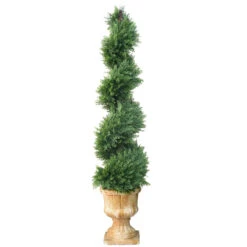 4.5' Potted Juniper Spiral Slim Artificial Christmas Tree - Unlit