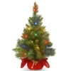 24" Pre-Lit Full Majestic Fir Artificial Christmas Tree – Multicolor LED Lights