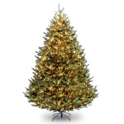 9’ Pre-Lit Full Fir Hinged Artificial Christmas Tree – Clear Lights