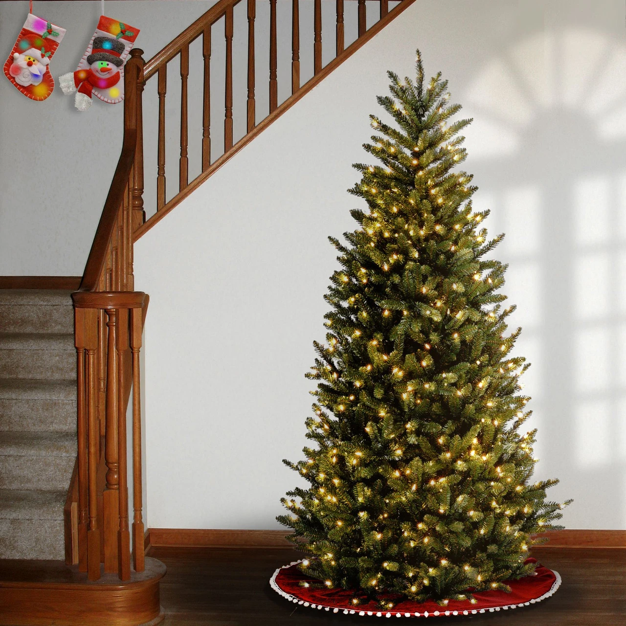 7’ Pre-Lit Natural Fraser Medium Fir Artificial Christmas Tree - Multi-Color Lights 5 7’ Pre-Lit Natural Fraser Medium Fir Artificial Christmas Tree - Multi-Color Lights - Image 3