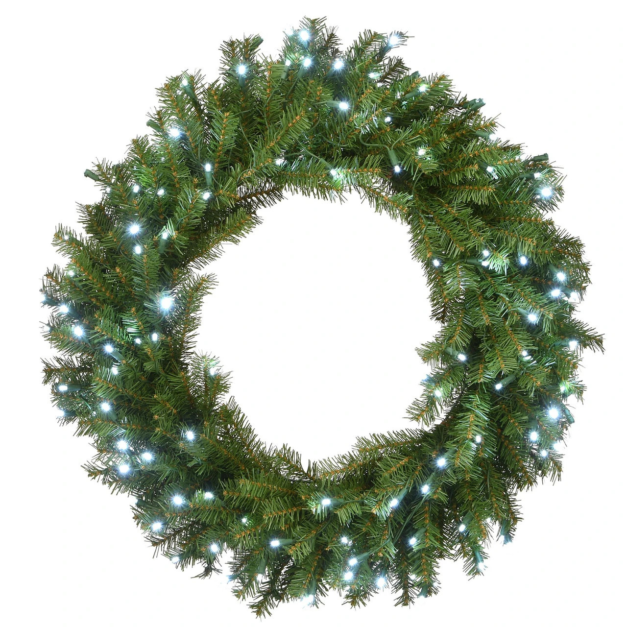 Pre-Lit Norwood Fir Artificial Christmas Wreath, 30-Inch, LED White Lights 3 Pre-Lit Norwood Fir Artificial Christmas Wreath, 30-Inch, LED White Lights