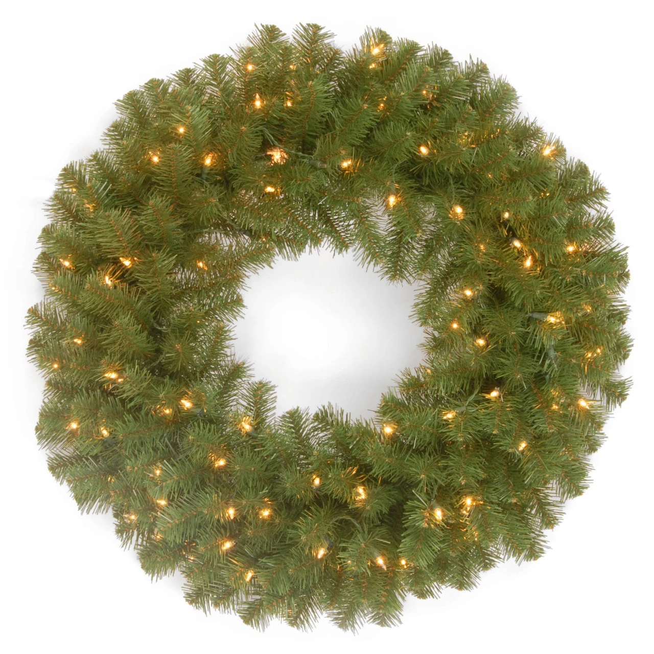 Pre-Lit North Valley Spruce Artificial Christmas Wreath - 24-Inch, Clear Lights 3 Pre-Lit North Valley Spruce Artificial Christmas Wreath - 24-Inch, Clear Lights