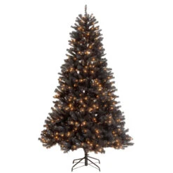 7.5โ Pre-Lit North Valley Black Spruce Artificial Christmas Tree - Clear Lights