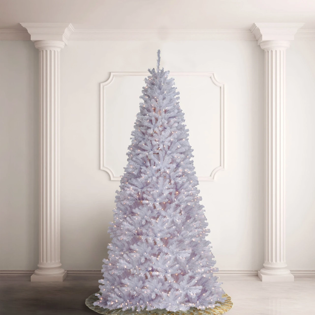 12’ Pre-Lit Medium White North Valley Spruce Artificial Christmas Tree - Clear Lights 5 12’ Pre-Lit Medium White North Valley Spruce Artificial Christmas Tree - Clear Lights - Image 3