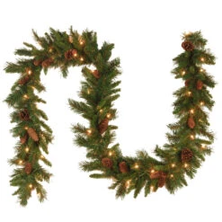 9' Pre-Lit Medium Pine Artificial Christmas Garland - Clear Lights 8 9' Pre-Lit Medium Pine Artificial Christmas Garland - Clear Lights -Christmas Decoration Store dnat pc 9glo 1 3 35042.1667662718