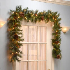 9' Pre-Lit Medium Pine Artificial Christmas Garland - Clear Lights 9 9' Pre-Lit Medium Pine Artificial Christmas Garland - Clear Lights -Christmas Decoration Store dnat pc 9glo 1 4 92311.1667662719