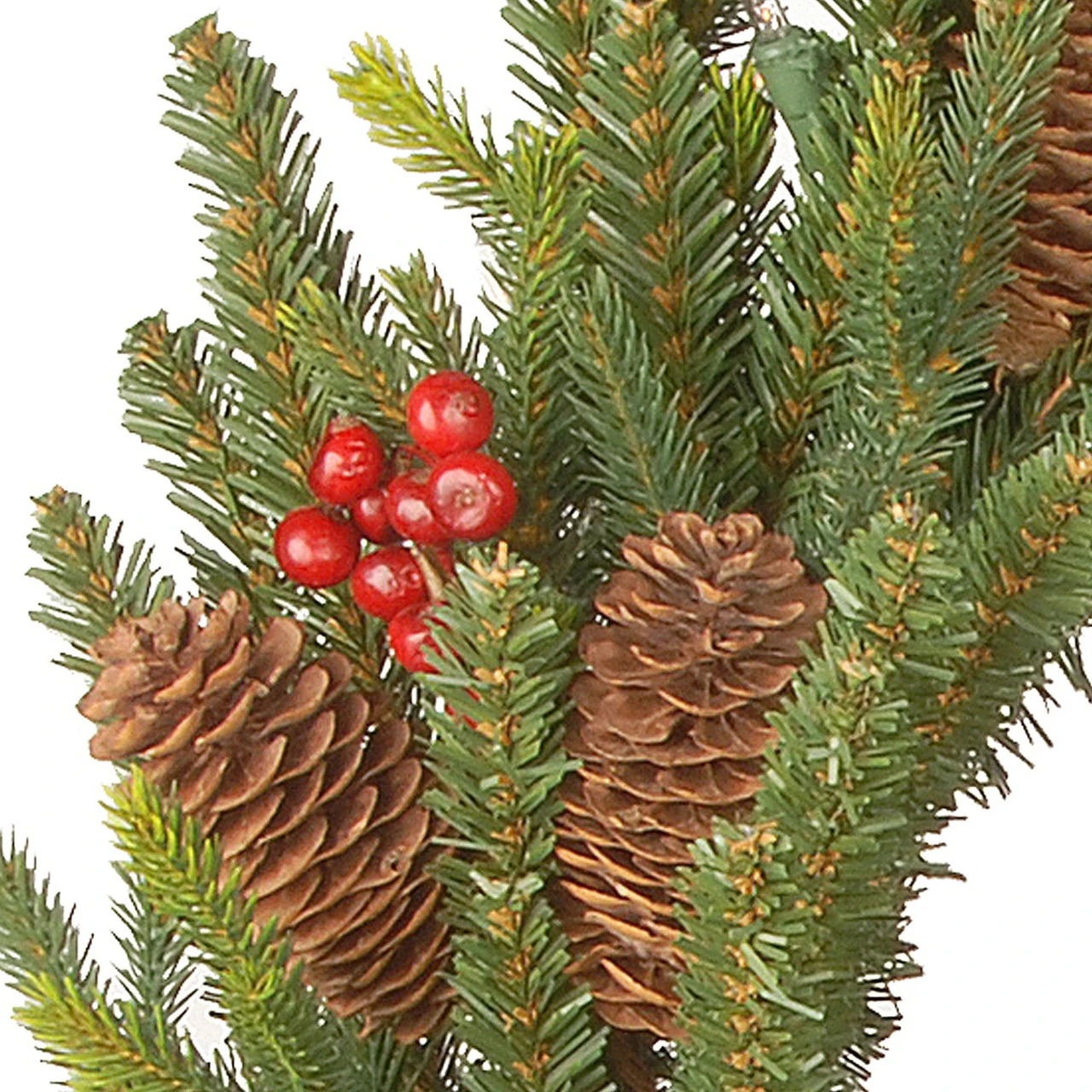 24" Pre-Lit Dorchester Fir Battery Operated Artificial Christmas Wreath - Warm White Lights 5 24" Pre-Lit Dorchester Fir Battery Operated Artificial Christmas Wreath - Warm White Lights - Image 3