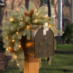 36" Pre-Lit Arctic Spruce Mailbox Swag - Clear LED Lights 7 36" Pre-Lit Arctic Spruce Mailbox Swag - Clear LED Lights -Christmas Decoration Store dnat pefa1 307 3m b1 3 65222.1667492043