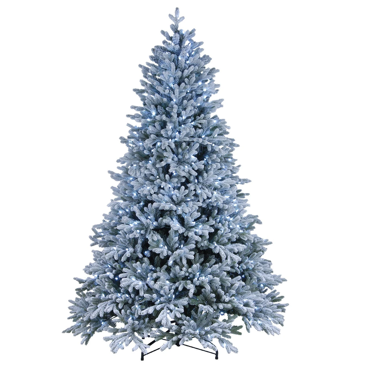 7.5' Pre-Lit Snowy Hamilton Spruce Artificial Christmas Tree, Cool White LED Lights 3 7.5' Pre-Lit Snowy Hamilton Spruce Artificial Christmas Tree, Cool White LED Lights