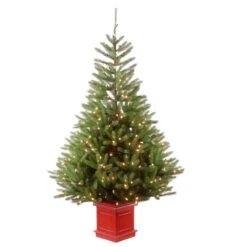 6' Pre-Lit Potted Topeka Spruce Entrance Medium Artificial Christmas Tree – Clear Lights