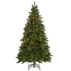 7.5' Pre-Lit Victoria Spruce Medium Artificial Christmas Tree, Clear Lights