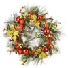 30" Pre-Lit LED Ornament Battery Operated Artificial Christmas Wreath - White Lights