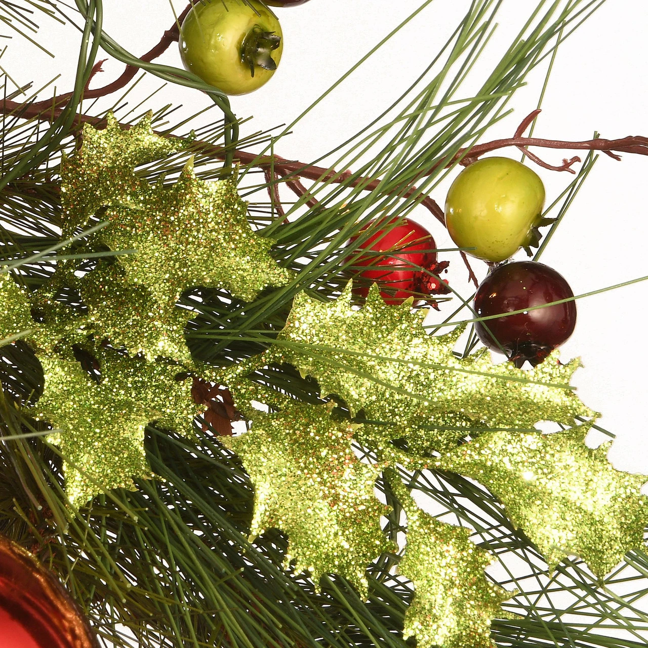 30" Pre-Lit LED Ornament Battery Operated Artificial Christmas Wreath - White Lights 4 30" Pre-Lit LED Ornament Battery Operated Artificial Christmas Wreath - White Lights - Image 2