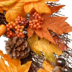 Maple Leaves And Pumpkins Halloween Wreath, Orange And Yellow 24-Inch 7 Maple Leaves And Pumpkins Halloween Wreath, Orange And Yellow 24-Inch -Christmas Decoration Store dnat rahv 8857732w24 3 08715.1667491319