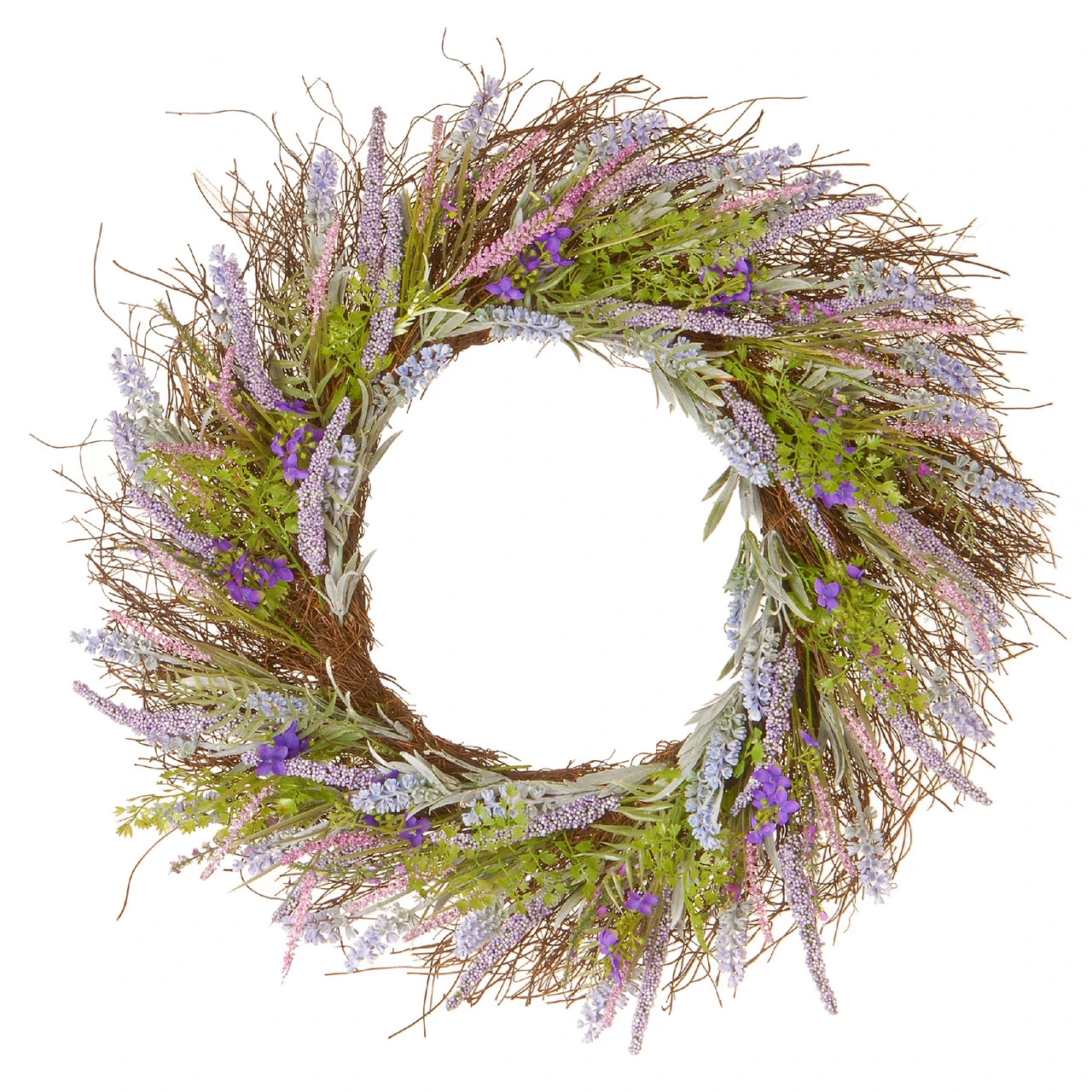 Lavender Artificial Wreath - 24-Inch 3 Lavender Artificial Wreath - 24-Inch