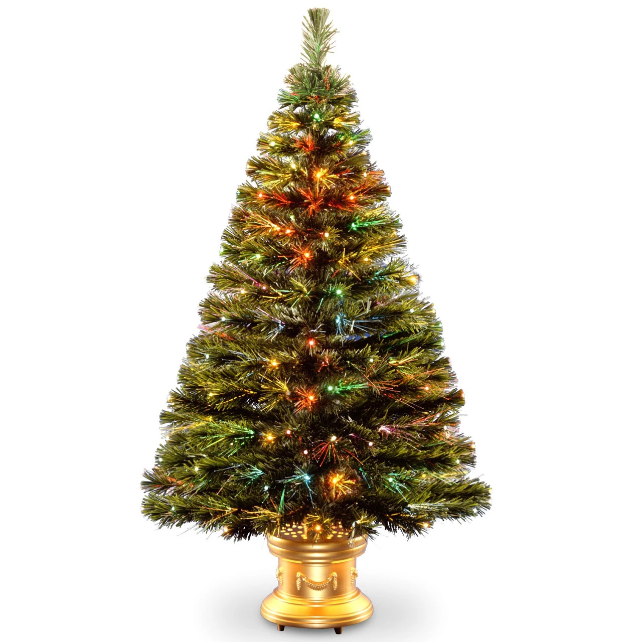 4' Pre-Lit Medium Fiber-Optic Artificial Christmas Tree - Multicolor LED Lights 3 4' Pre-Lit Medium Fiber-Optic Artificial Christmas Tree - Multicolor LED Lights