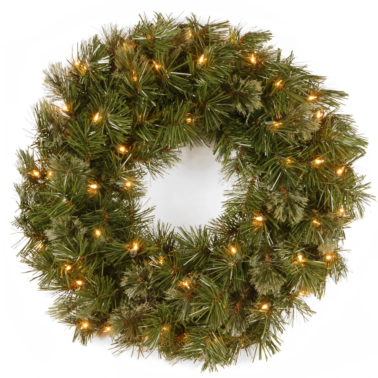 Pre-Lit Wispy Willow Artificial Christmas Wreath - 24-Inch, Clear Lights 3 Pre-Lit Wispy Willow Artificial Christmas Wreath - 24-Inch, Clear Lights