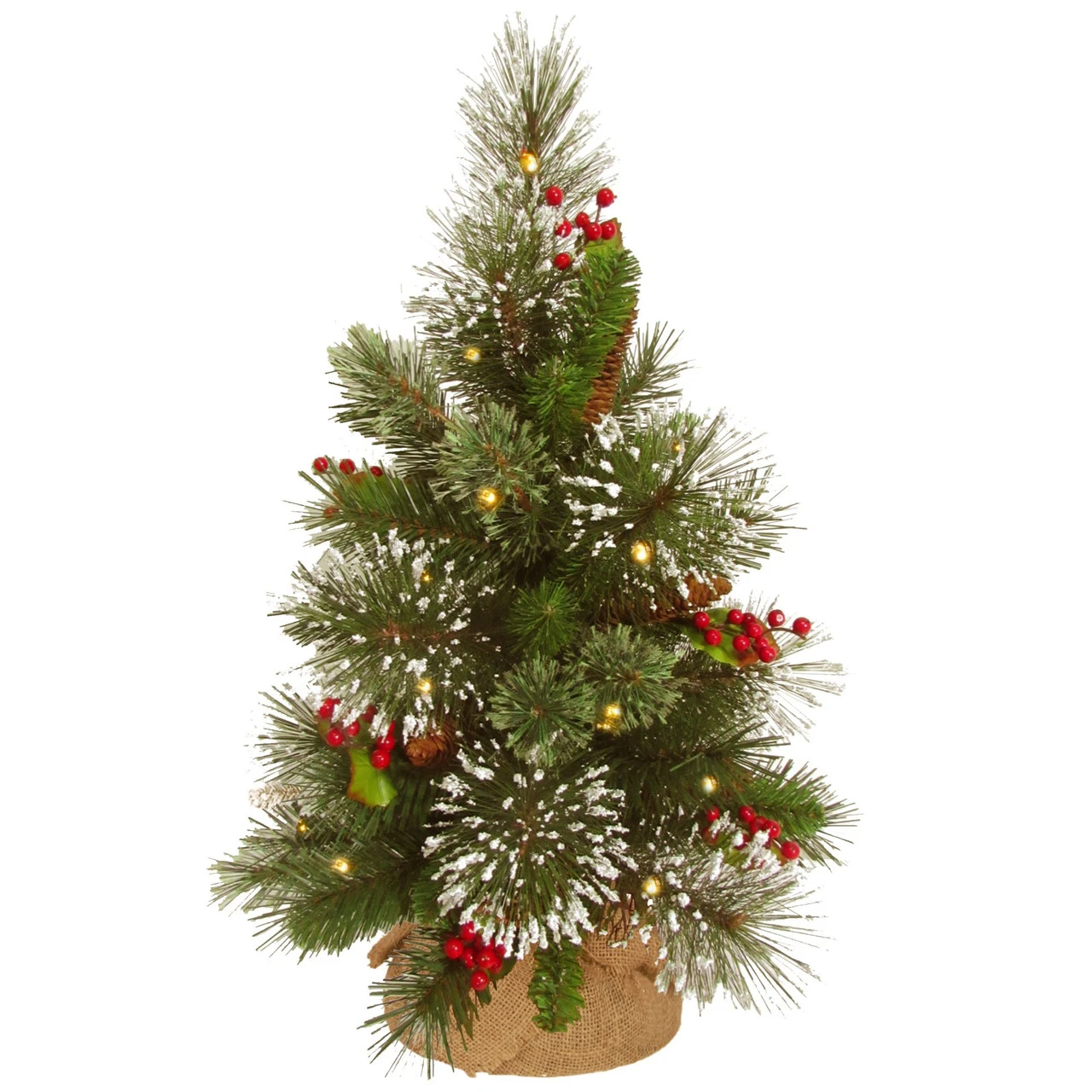 18" Pre-Lit Medium Wintry Pine Artificial Christmas Tree - Warm White Lights 3 18" Pre-Lit Medium Wintry Pine Artificial Christmas Tree - Warm White Lights