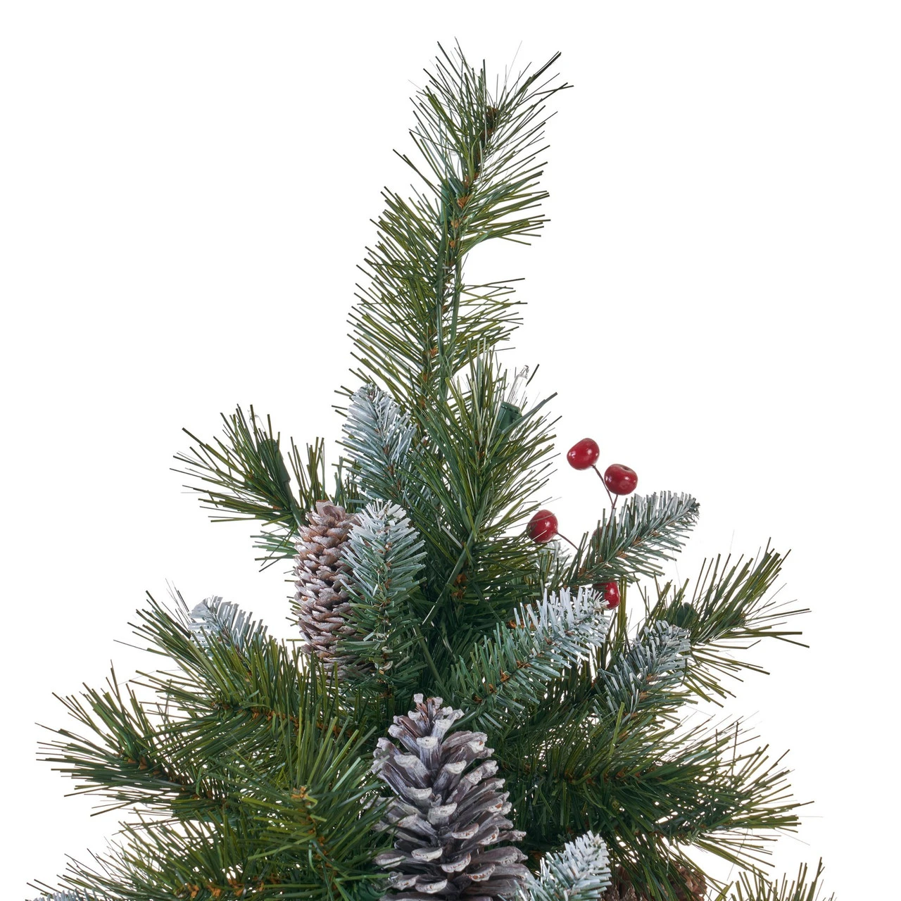 7.5' Pre-Lit Medium Mixed Spruce Artificial Christmas Tree With Frosted Branches - Clear Lights 8 7.5' Pre-Lit Medium Mixed Spruce Artificial Christmas Tree With Frosted Branches - Clear Lights - Image 6