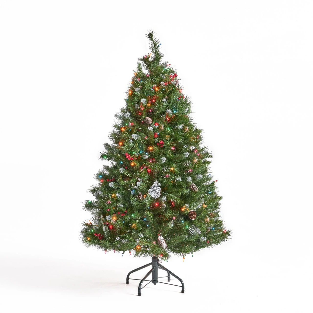 4.5' Pre-Lit Full Mixed Spruce Artificial Christmas Tree With Frosted Branches - Multicolor Lights 3 4.5' Pre-Lit Full Mixed Spruce Artificial Christmas Tree With Frosted Branches - Multicolor Lights