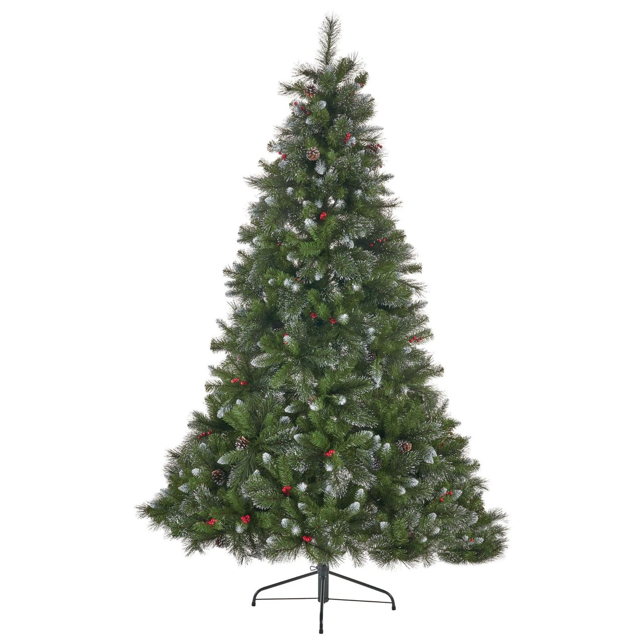 9' Medium Mixed Spruce Artificial Christmas Tree With Glitter Branches And Pinecones - Unlit 3 9' Medium Mixed Spruce Artificial Christmas Tree With Glitter Branches And Pinecones - Unlit