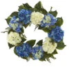 Blue And White Decorative Spring Floral Wreath, 24-Inch -Christmas Decoration Store dnnl204223 1 10831.1681814514