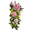 24" Peony And Hydrangea Artificial Spring Teardrop Swag - Unlit 1 24" Peony And Hydrangea Artificial Spring Teardrop Swag - Unlit -Christmas Decoration Store dnnl204540 1 29891.1681814455