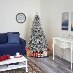 5' Pre-Lit Flocked Vermont Pine Artificial Christmas Tree, Warm Clear LED Lights -Christmas Decoration Store dnnl20t1799 6 54621.1667528945