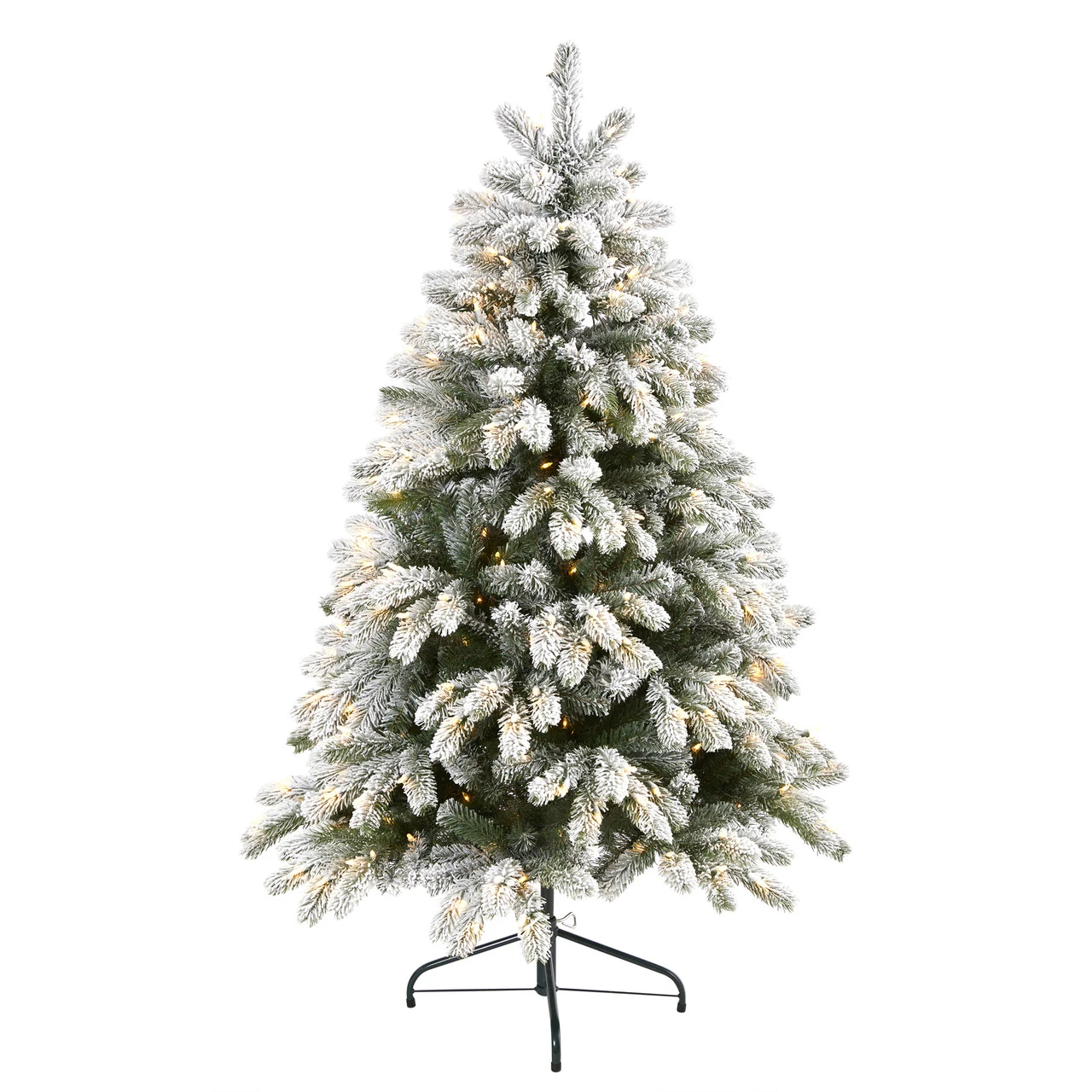 5’ Pre-Lit Flocked South Carolina Artificial Christmas Tree, Clear LED Lights 3 5’ Pre-Lit Flocked South Carolina Artificial Christmas Tree, Clear LED Lights