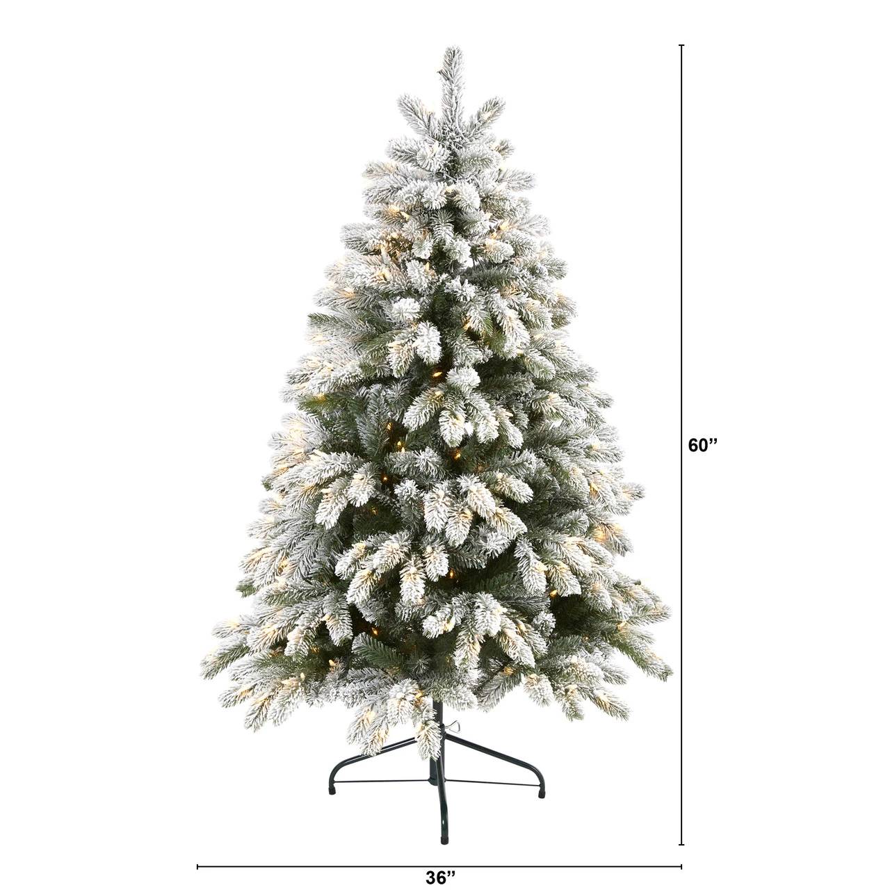 5’ Pre-Lit Flocked South Carolina Artificial Christmas Tree, Clear LED Lights 7 5’ Pre-Lit Flocked South Carolina Artificial Christmas Tree, Clear LED Lights - Image 5
