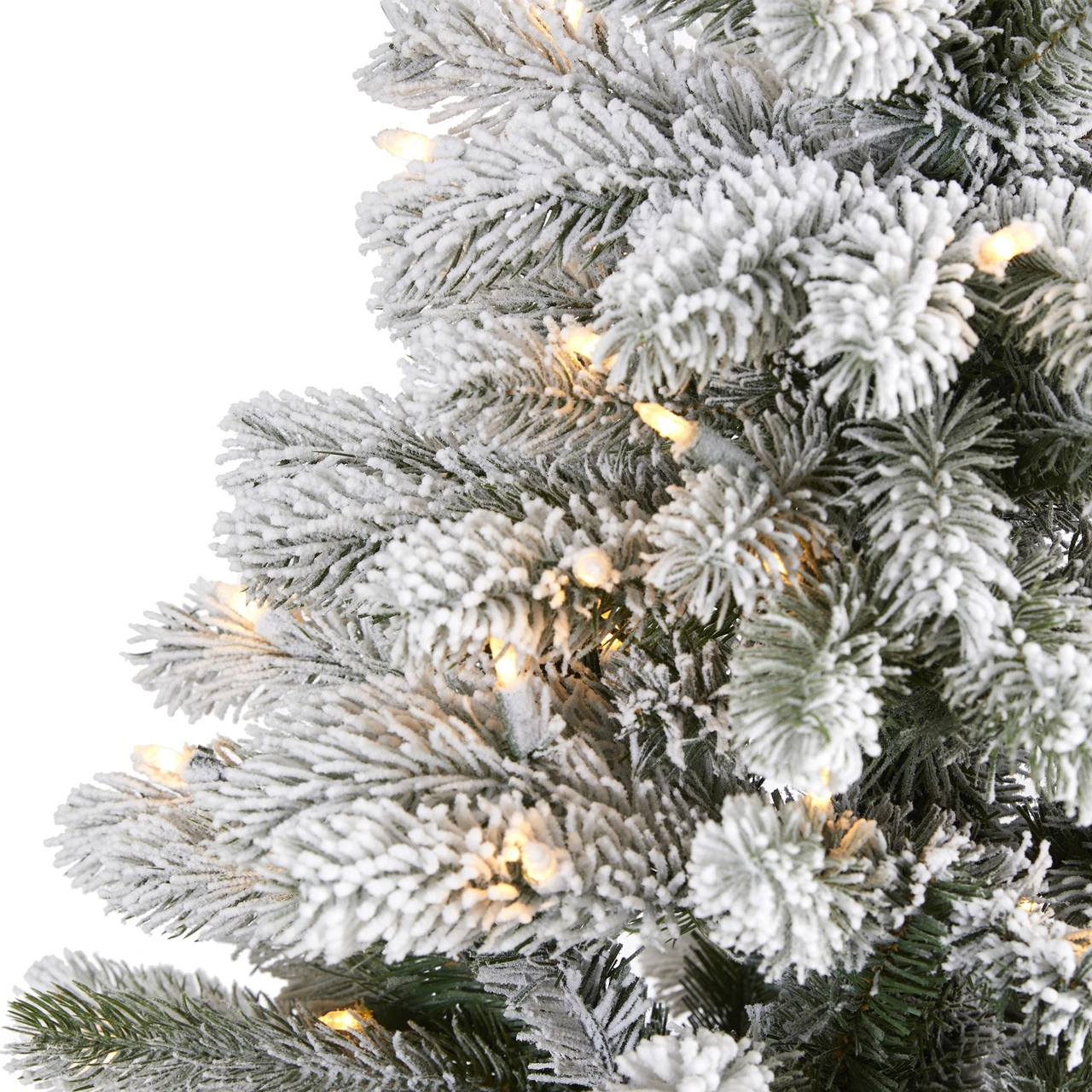 5’ Pre-Lit Flocked South Carolina Artificial Christmas Tree, Clear LED Lights 8 5’ Pre-Lit Flocked South Carolina Artificial Christmas Tree, Clear LED Lights - Image 6