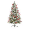6’ Pre-Lit Flocked Artificial Christmas Tree, Warm Clear LED Lights 1 6’ Pre-Lit Flocked Artificial Christmas Tree, Warm Clear LED Lights -Christmas Decoration Store dnnl20t3033 1 43015.1680542289
