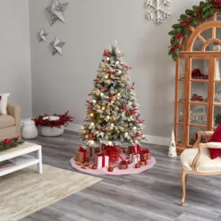 6’ Pre-Lit Flocked Artificial Christmas Tree, Warm Clear LED Lights 13 6’ Pre-Lit Flocked Artificial Christmas Tree, Warm Clear LED Lights -Christmas Decoration Store dnnl20t3033 4 01854.1680542290