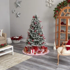 6’ Pre-Lit Flocked Artificial Christmas Tree, Warm Clear LED Lights 14 6’ Pre-Lit Flocked Artificial Christmas Tree, Warm Clear LED Lights -Christmas Decoration Store dnnl20t3033 5 73864.1680542291