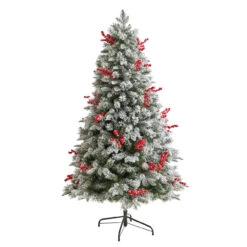 6’ Pre-Lit Flocked Artificial Christmas Tree, Warm Clear LED Lights 15 6’ Pre-Lit Flocked Artificial Christmas Tree, Warm Clear LED Lights -Christmas Decoration Store dnnl20t3033 6 77499.1680542291