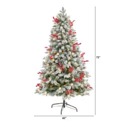 6’ Pre-Lit Flocked Artificial Christmas Tree, Warm Clear LED Lights 16 6’ Pre-Lit Flocked Artificial Christmas Tree, Warm Clear LED Lights -Christmas Decoration Store dnnl20t3033 7 33401.1680542292