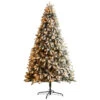 9' Pre-Lit South Carolina Spruce Flocked Artificial Christmas Tree, Clear LED Lights