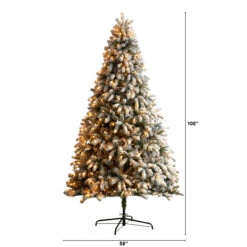 9' Pre-Lit South Carolina Spruce Flocked Artificial Christmas Tree, Clear LED Lights 9 9' Pre-Lit South Carolina Spruce Flocked Artificial Christmas Tree, Clear LED Lights -Christmas Decoration Store dnnl20t3336 4 24056.1681494693