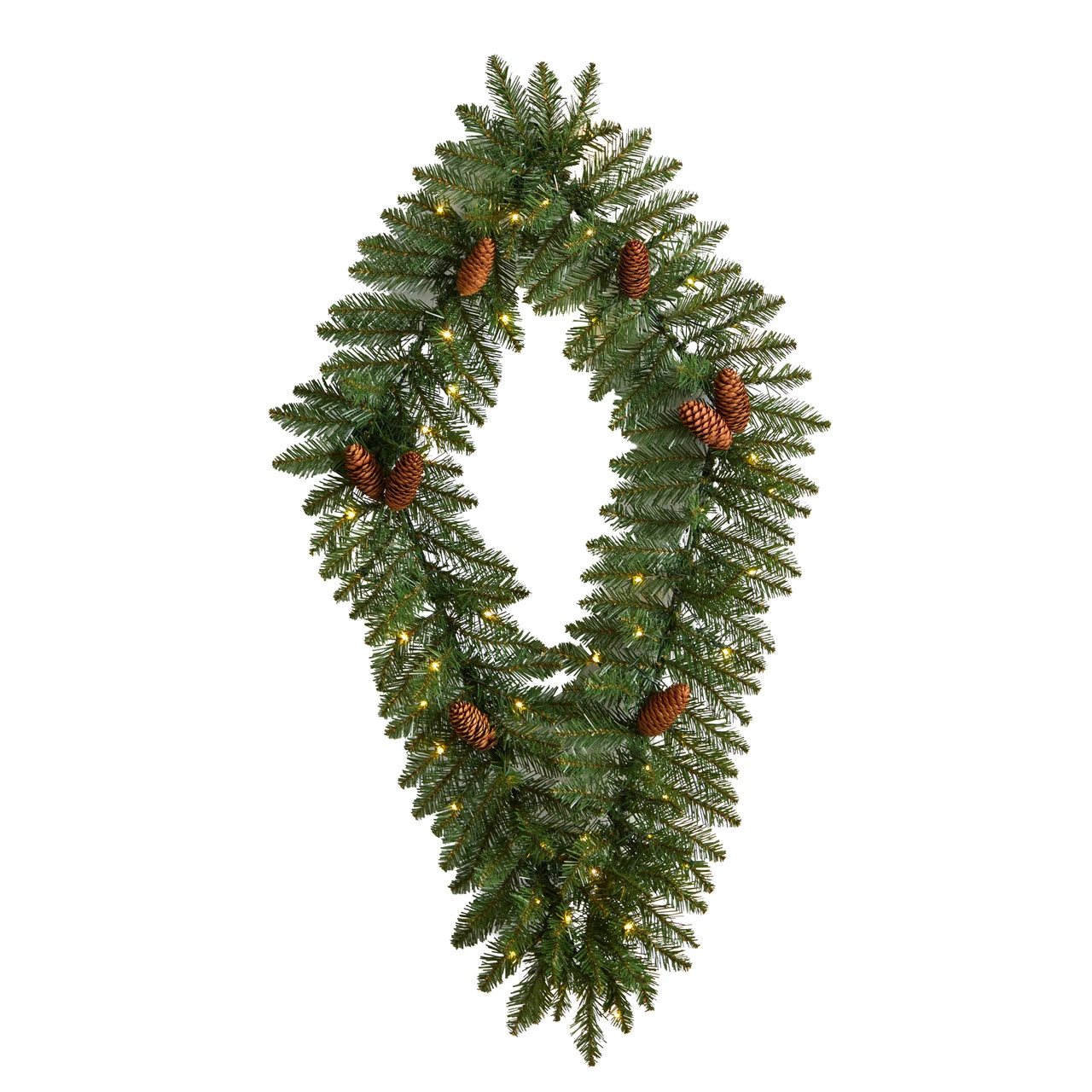 Pre-Lit Pinecone Artificial Diamond Christmas Wreath, 36-Inch, Clear LED Lights 3 Pre-Lit Pinecone Artificial Diamond Christmas Wreath, 36-Inch, Clear LED Lights