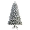 4.5' Flocked Virginia Pine Artificial Christmas Tree With Stand, Unlit -Christmas Decoration Store dpul 0998 tf45 1 10121.1667544730