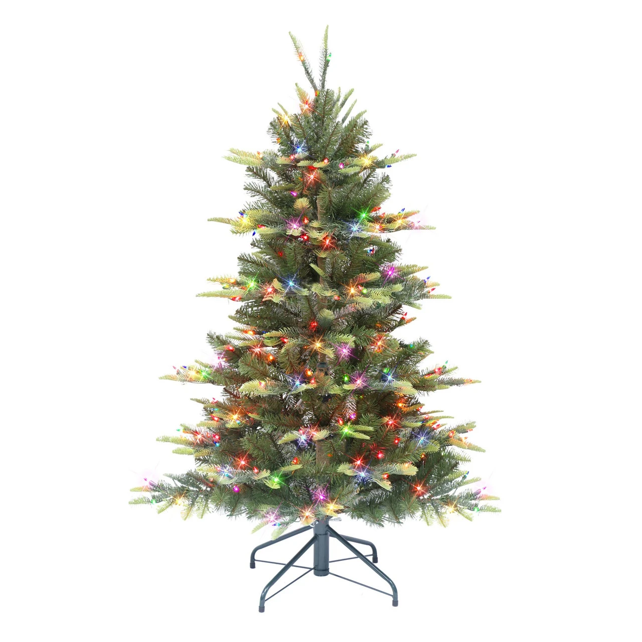 4.5' Pre-lit Aspen Fir Medium Artificial Christmas Tree, Multicolor Lights 3 4.5' Pre-lit Aspen Fir Medium Artificial Christmas Tree, Multicolor Lights